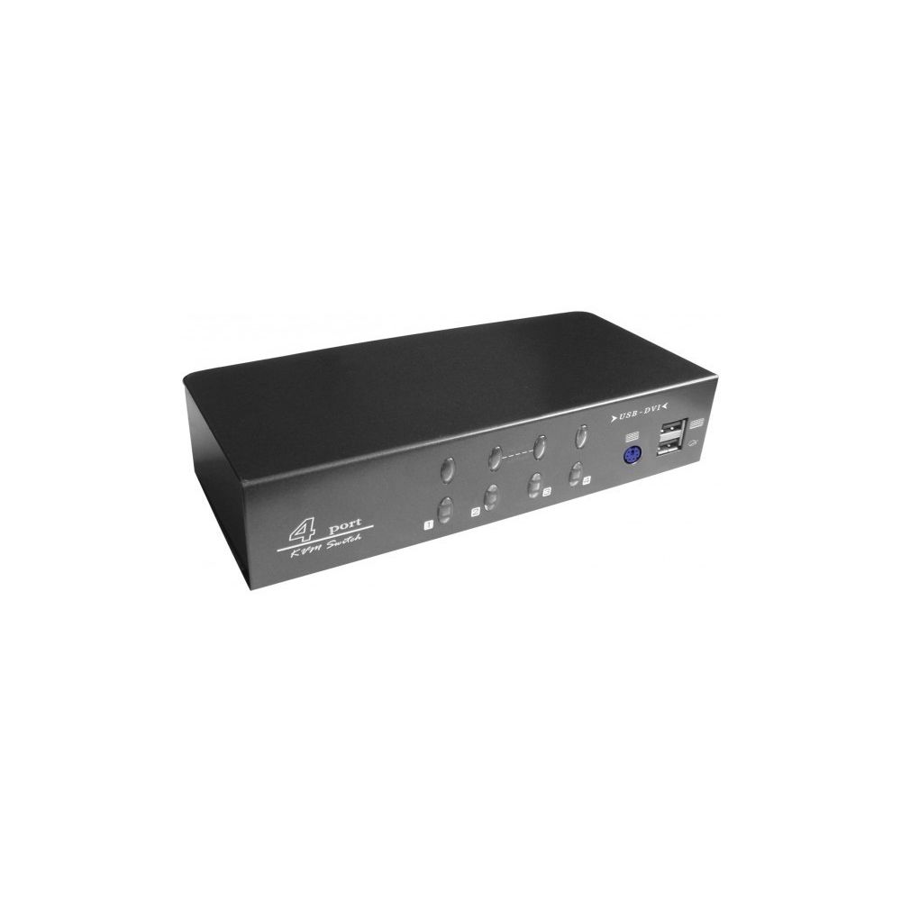 Abi Diffusion - Switch KVM DVI/USB/Audio livré avec cables 1,5m - 4 ports - Switch KVM