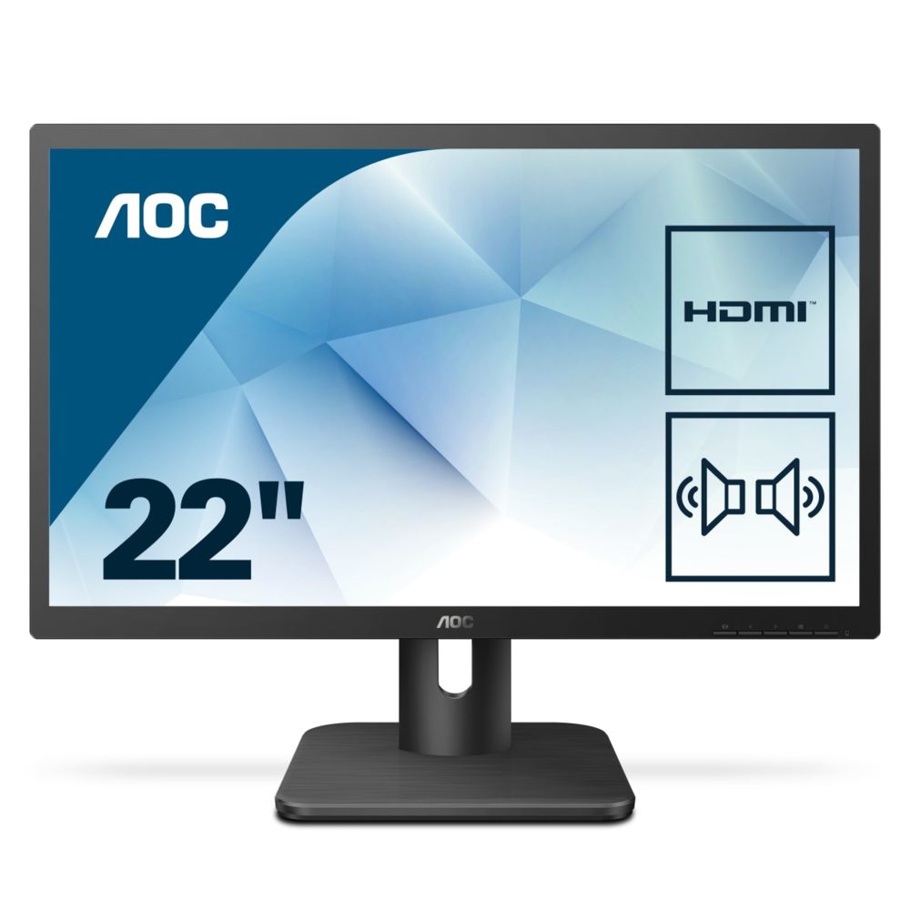 Aoc - AOC Essential-line 22E1D écran plat de PC 54,6 cm (21.5"") Full HD LED Mat Noir - Moniteur PC