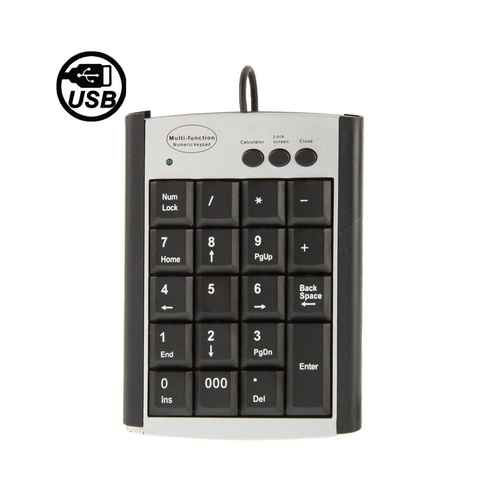 Wewoo - Mini Clavier QWERTY Pad multifonctionnel d'ordinateur portable non synchrone d'USB avec 19 clés - Clavier