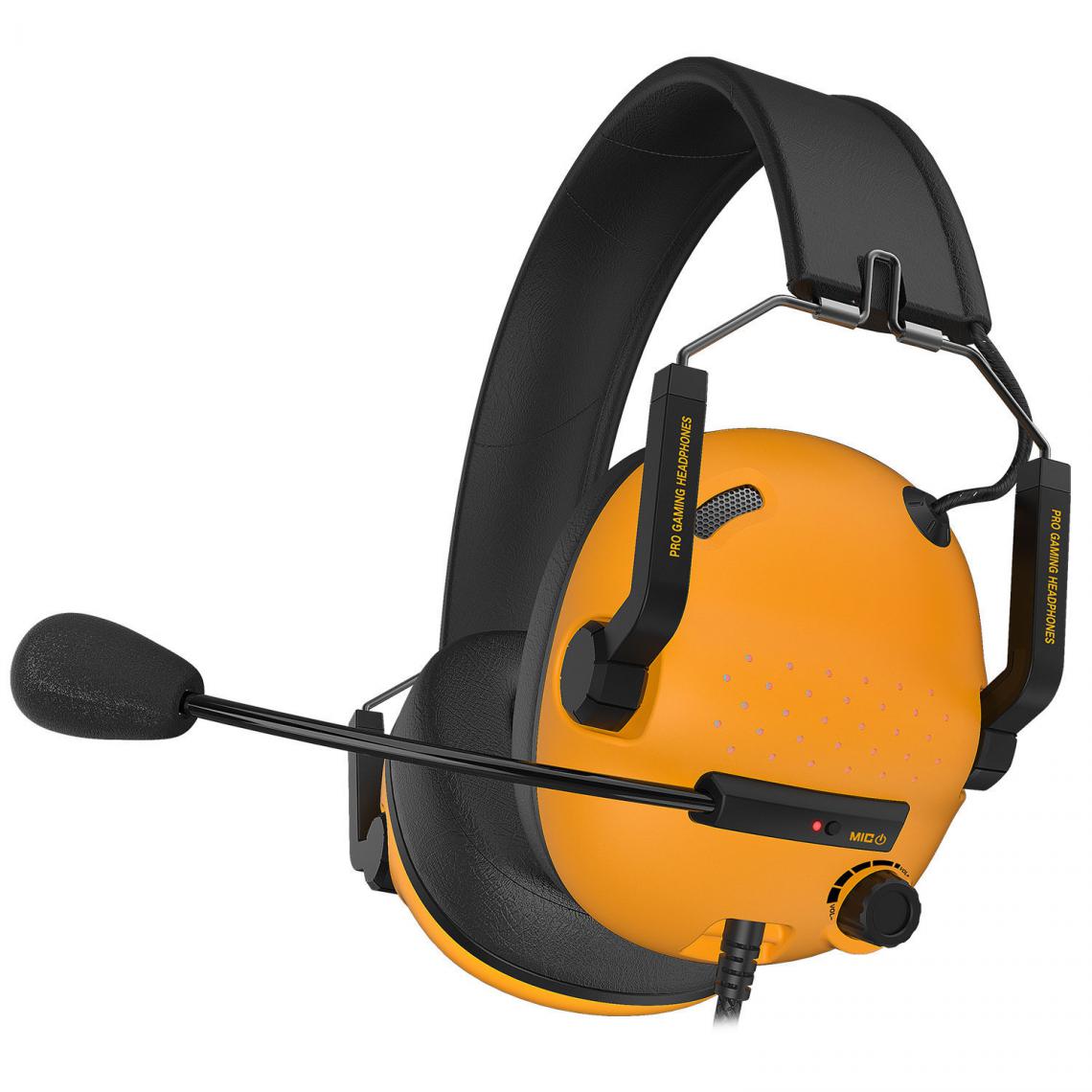 Chrono - Casque de jeu SG500 Surround Sound Pro avec microphone antibruit - Coussinets d'oreille amovibles en mousse à mémoire de forme - Casque portable pliable pour PC, PS4, PS5, Xbox One, Switch(jaune) - Casques de réalité virtuelle