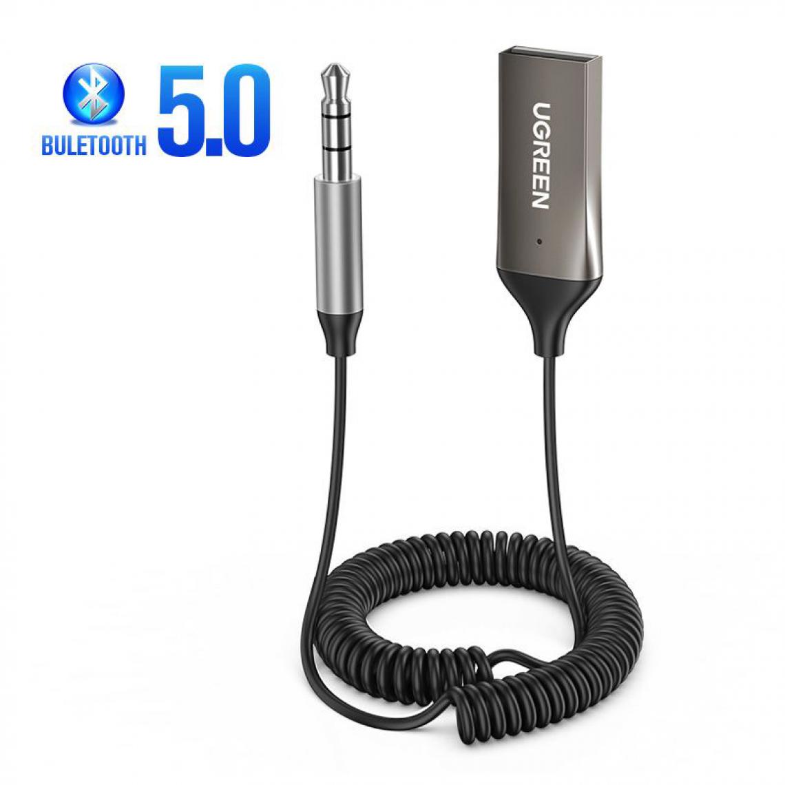 Generic - Adaptateur sans fil Bluetooth Aux pour voiture, récepteur USB vers Jack 3.5mm, Audio, musique, micro, mains libres, pour haut-parleur - Noir  - Clé USB Wifi