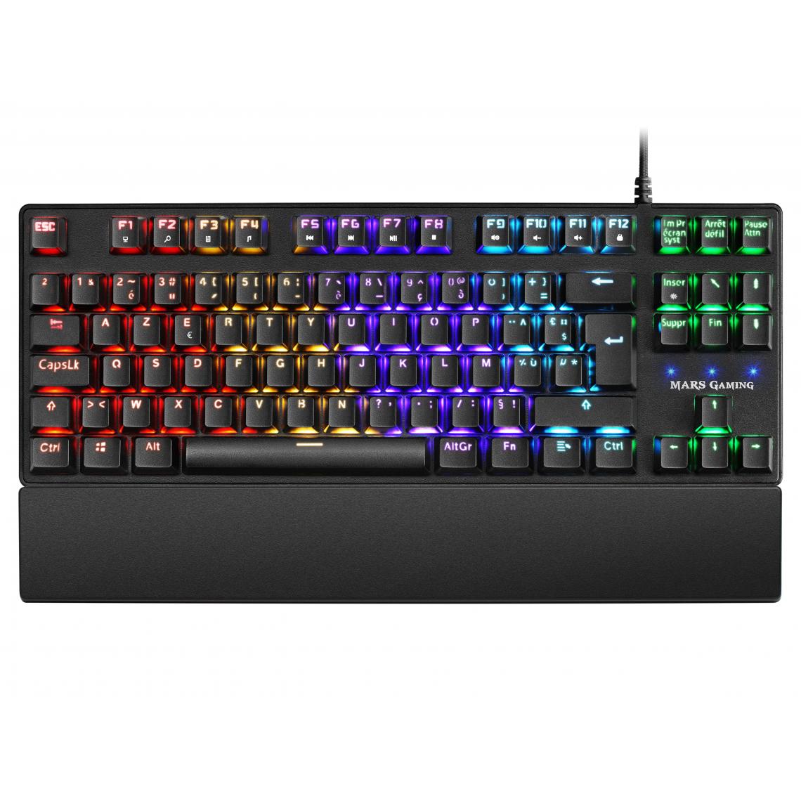 Mars Gaming - Clavier Gamer mécanique (Outemu Blue Switch) MKXTKL RGB (Noir) - Clavier
