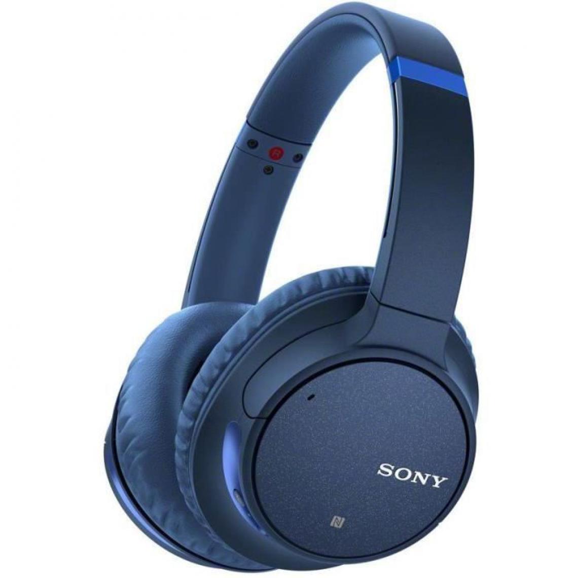 Sony - SONY WH-CH700NL - Casque arceau Bluetooth a réduction de bruit - 35 heures d'autonomie - 94dB/mW - Bleu - Micro-Casque