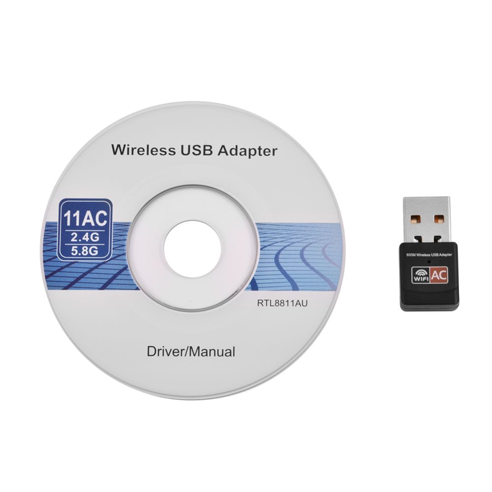 marque generique - Adaptateur USB Carte Réseau Sans Fil 600Mbps 802.11AC Dual Band 2.4G/5G Dongle WiFi - Carte réseau
