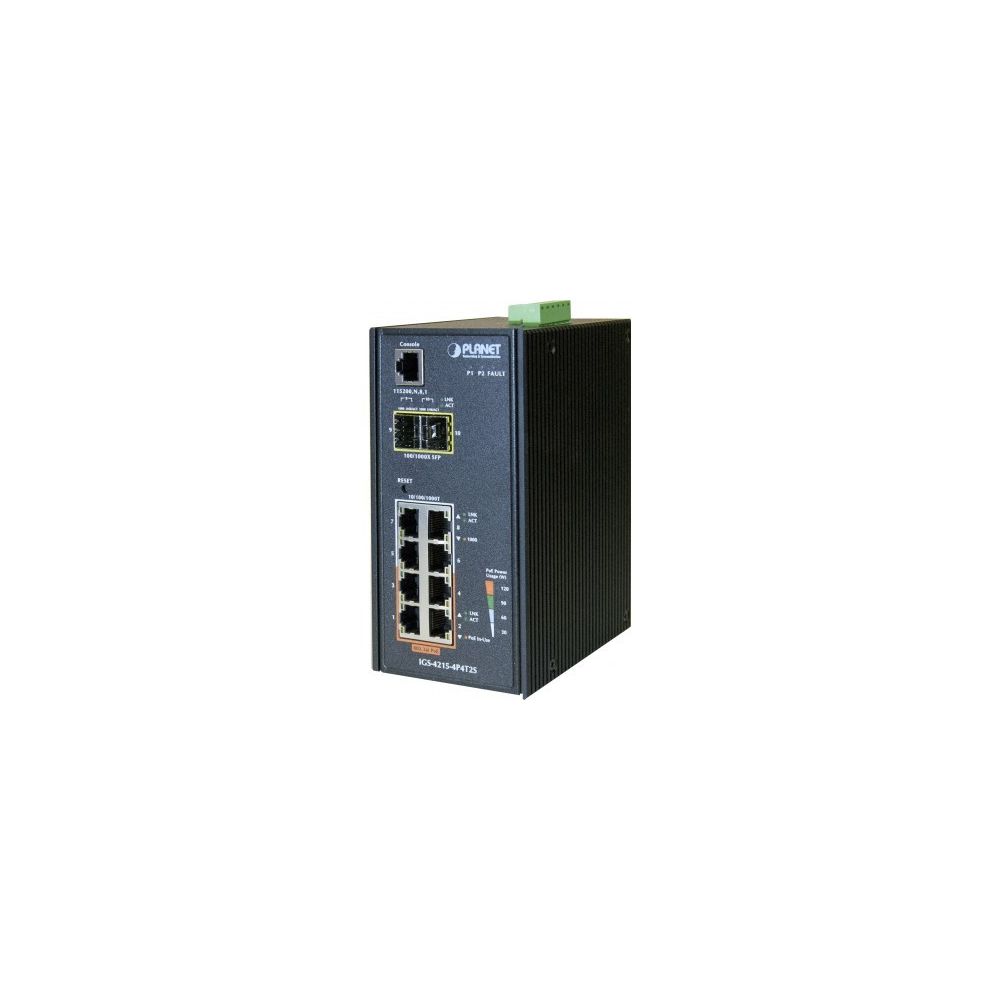 Planet Technology Corp - Planet IGS-4215-4P4T2S SW Ind 8P Giga 4 PoE+ & 2 SFP -40/75° - Switch