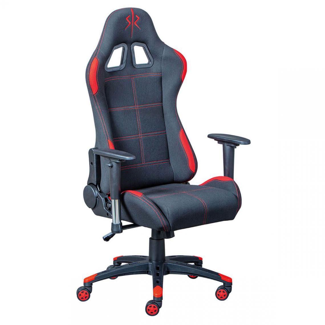 Altobuy - GAMER - Chaise Gaming Tissu Noir et Rouge - Chaise gamer