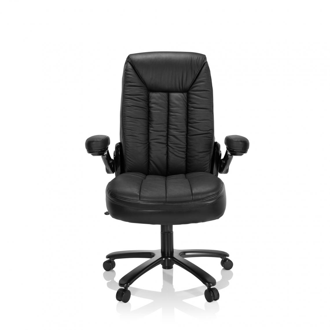 Hjh Office - Chaise lourdes confortables / Siège de bureau INSTRUCTOR III XXL Cuir noir hjh OFFICE - Bureau gamer