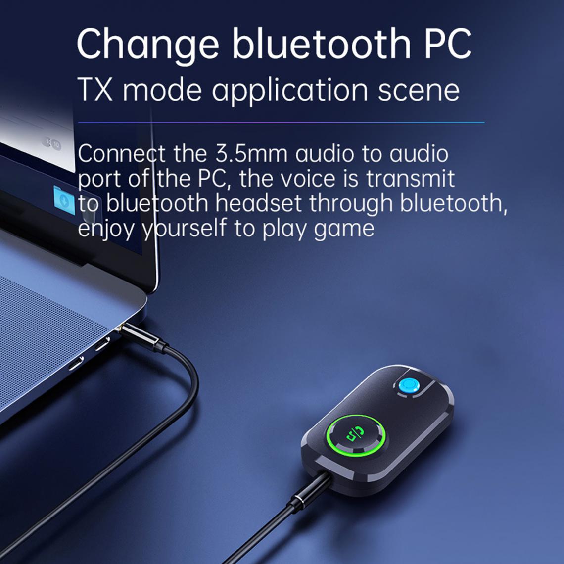 marque generique - Noir de Voiture Bluetooth Audio Adaptateur Émetteur et Récepteur pour Casque Haut-parleurs - Clé USB Wifi