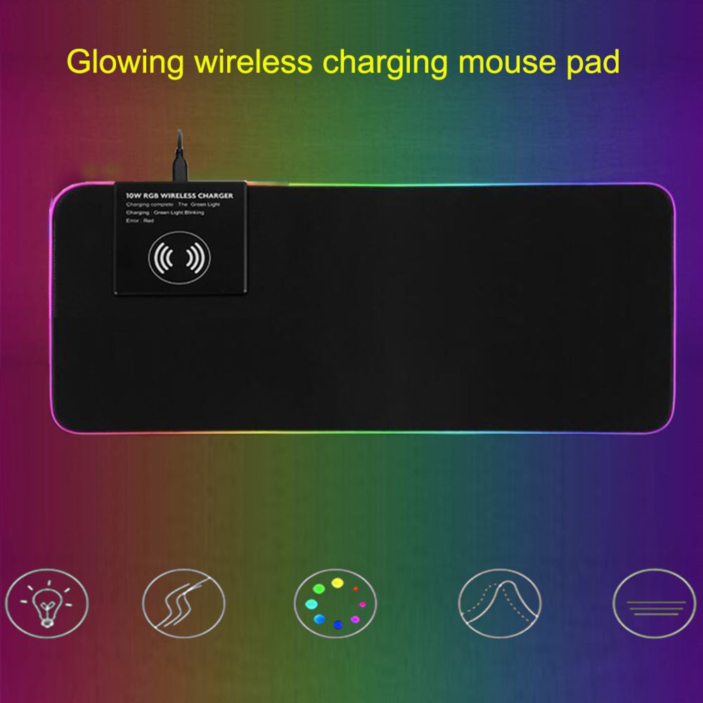Generic - Grande étendue RGB LED d'éclairage Clavier Tapis de jeu tapis de souris sans fil Charging - Pack Clavier Souris