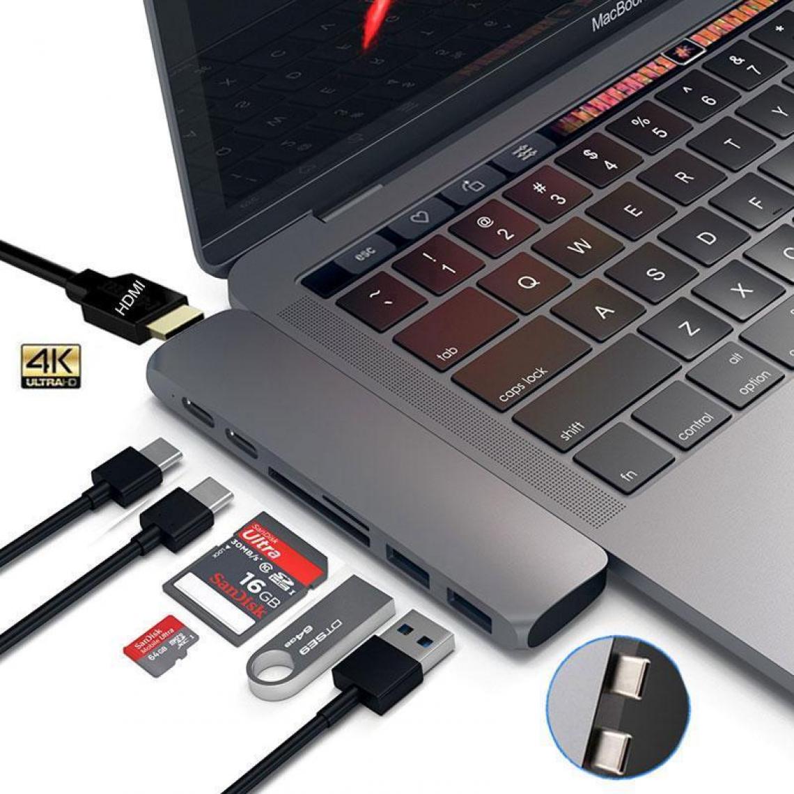 Justgreenbox - Adaptateur Hub USB Type-C 4K Thunderbolt 3.1 vers HDMI pour MacBook Pro/Air, sans câble - Hub