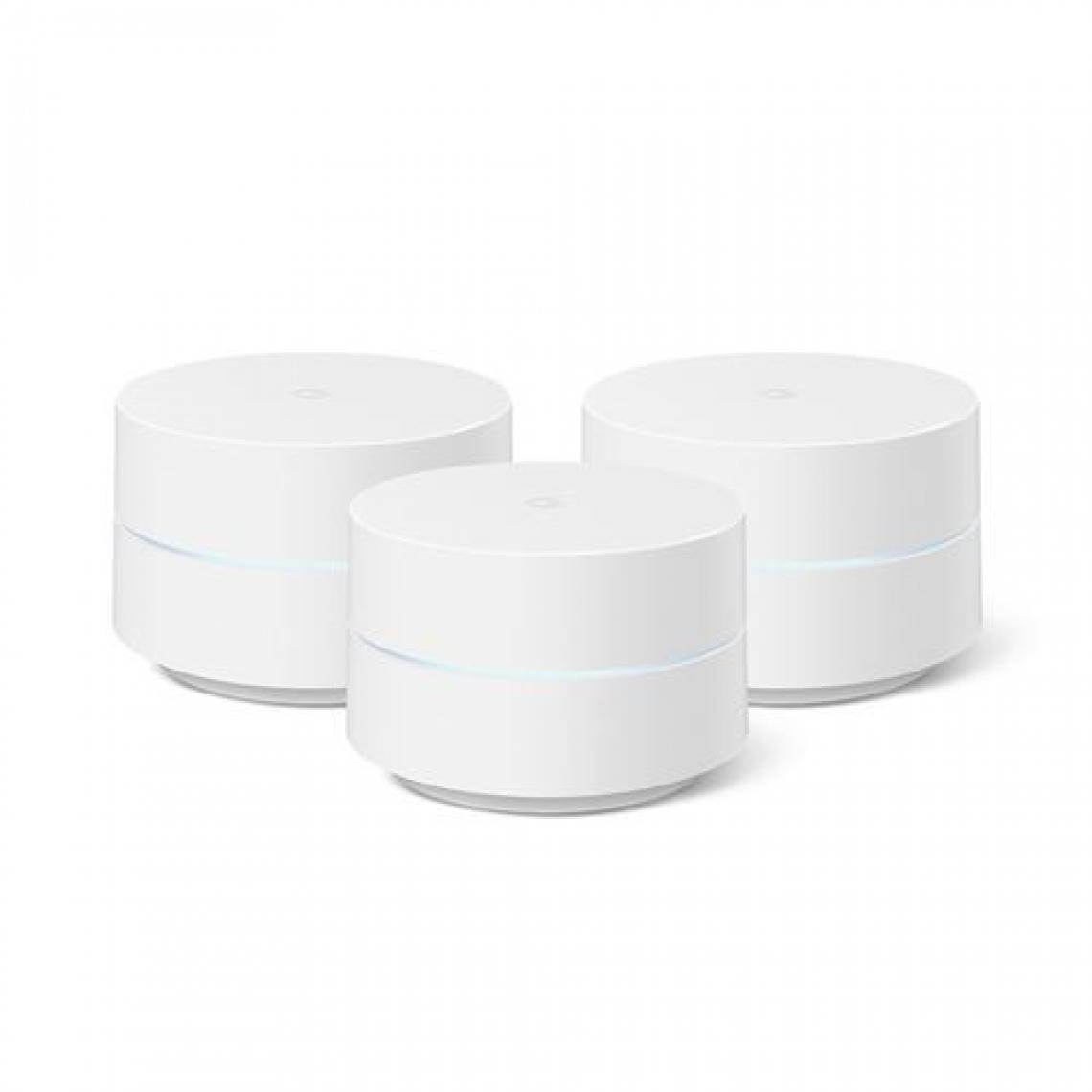 GOOGLE - Pack de 3 routeurs Google Wifi Mesh 2021 Blanc - Modem / Routeur / Points d'accès
