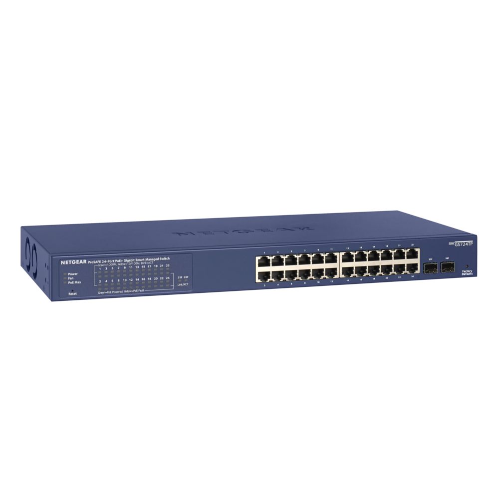 Netgear - Netgear GS724TP Géré L2/L3/L4 Gigabit Ethernet (10/100/1000) Noir, Gris 1U Connexion Ethernet, supportant l'alimentation via ce port (PoE) - Switch
