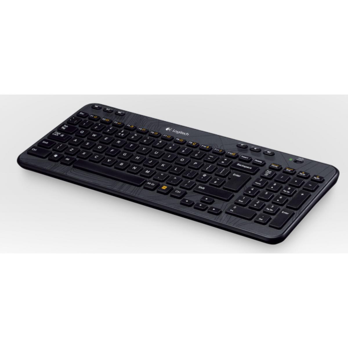 Logitech - Logitech LOGI K360 cordl. Keyboard black USB (UK) K360 Wireless Keyboard USB black - Clavier