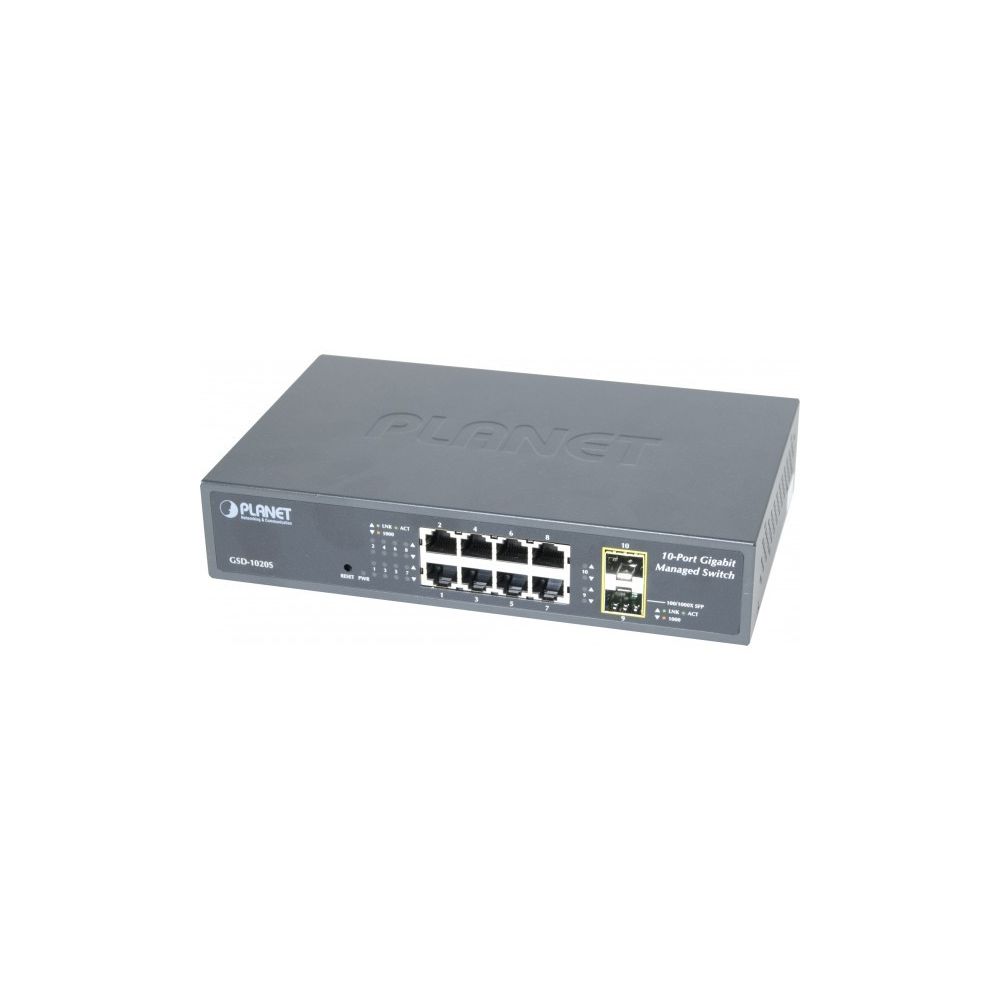 Planet Technology Corp - Planet GSD-1020S switch 10"" 8P gigabit +2 SFP manageable - Switch