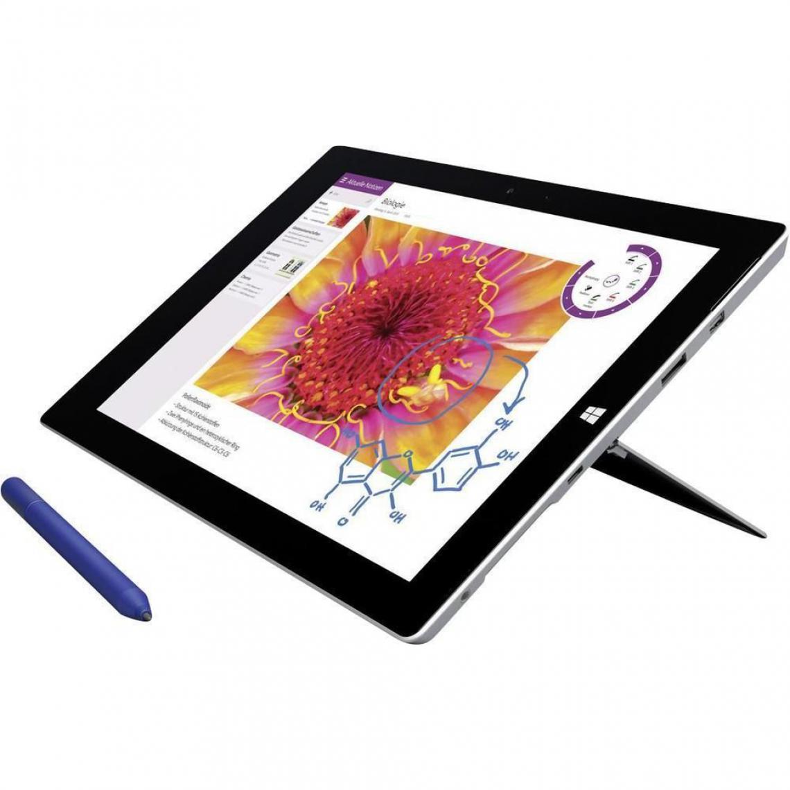 Microsoft - Microsoft Surface 3 Wifi + 4G 10" Core Atom X7 4Go 128Go Argent - Sans clavier et avec stylet - Tablette Windows