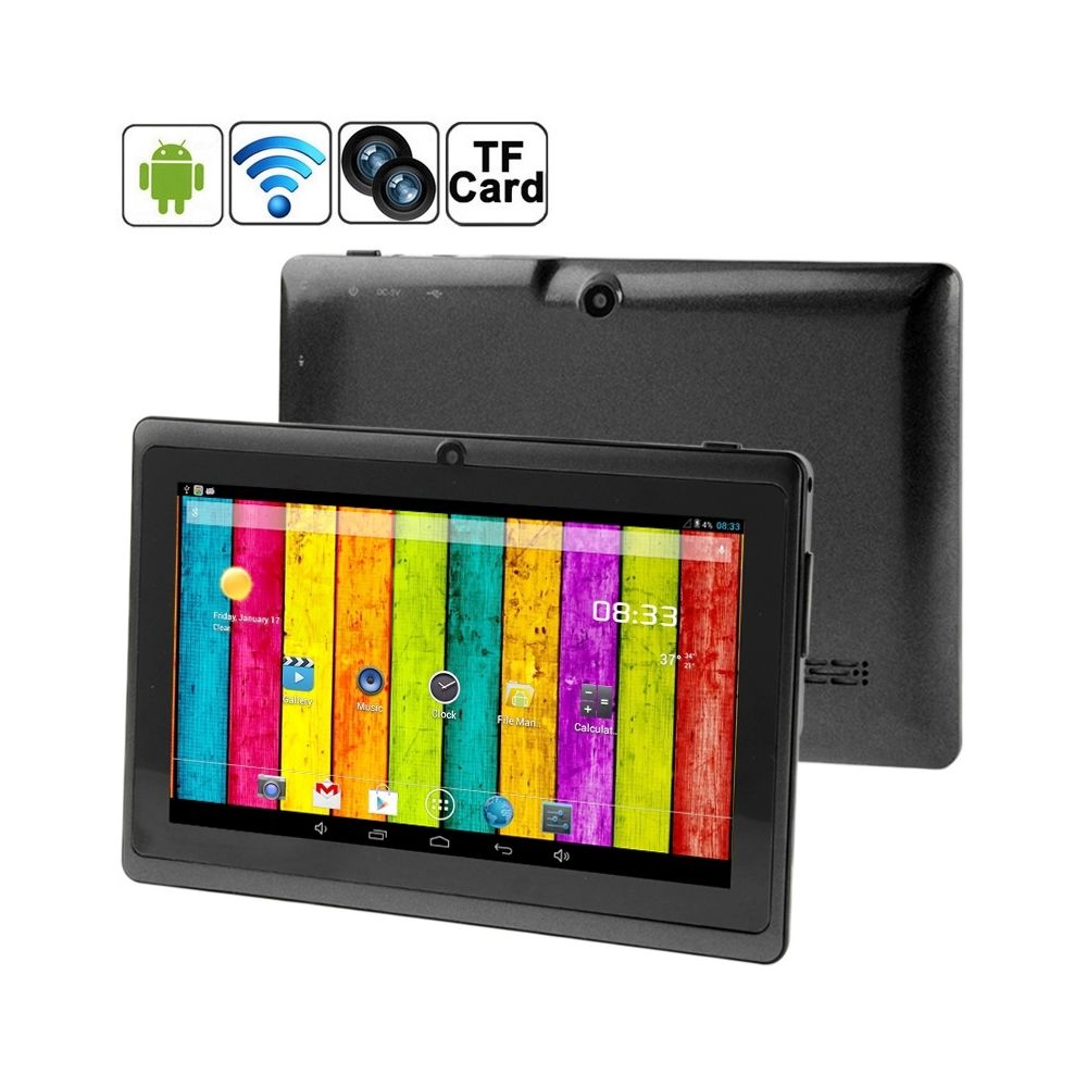 Wewoo - Tablette Tactile noir 7 pouces Tactile, 512 Mo + 4 Go, Android 4.2.2, 360 degrés de rotation du menu, Allwinner A33 Quad-core, Bluetooth, WiFi - Tablette Android