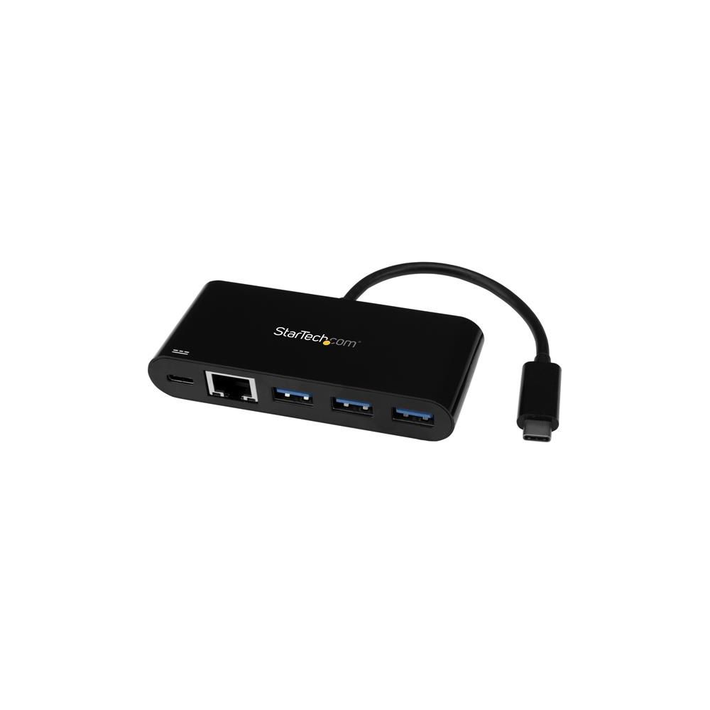 Startech - StarTech.com Hub USB 3.0 à 3 ports avec Gigabit Ethernet et Power Delivery - USB-C - Carte réseau