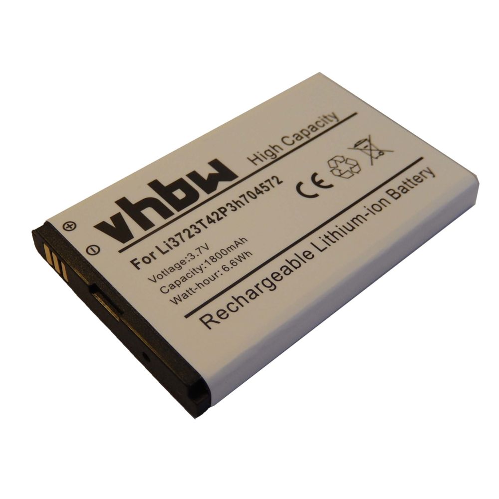 Vhbw - vhbw Li-Ion Batterie 1800mAh (3.7V) pour routeur mobile borne Wi-Fi Huawei ZTE MF90, MF91 comme Li3723T42P3h704572. - Modem / Routeur / Points d'accès