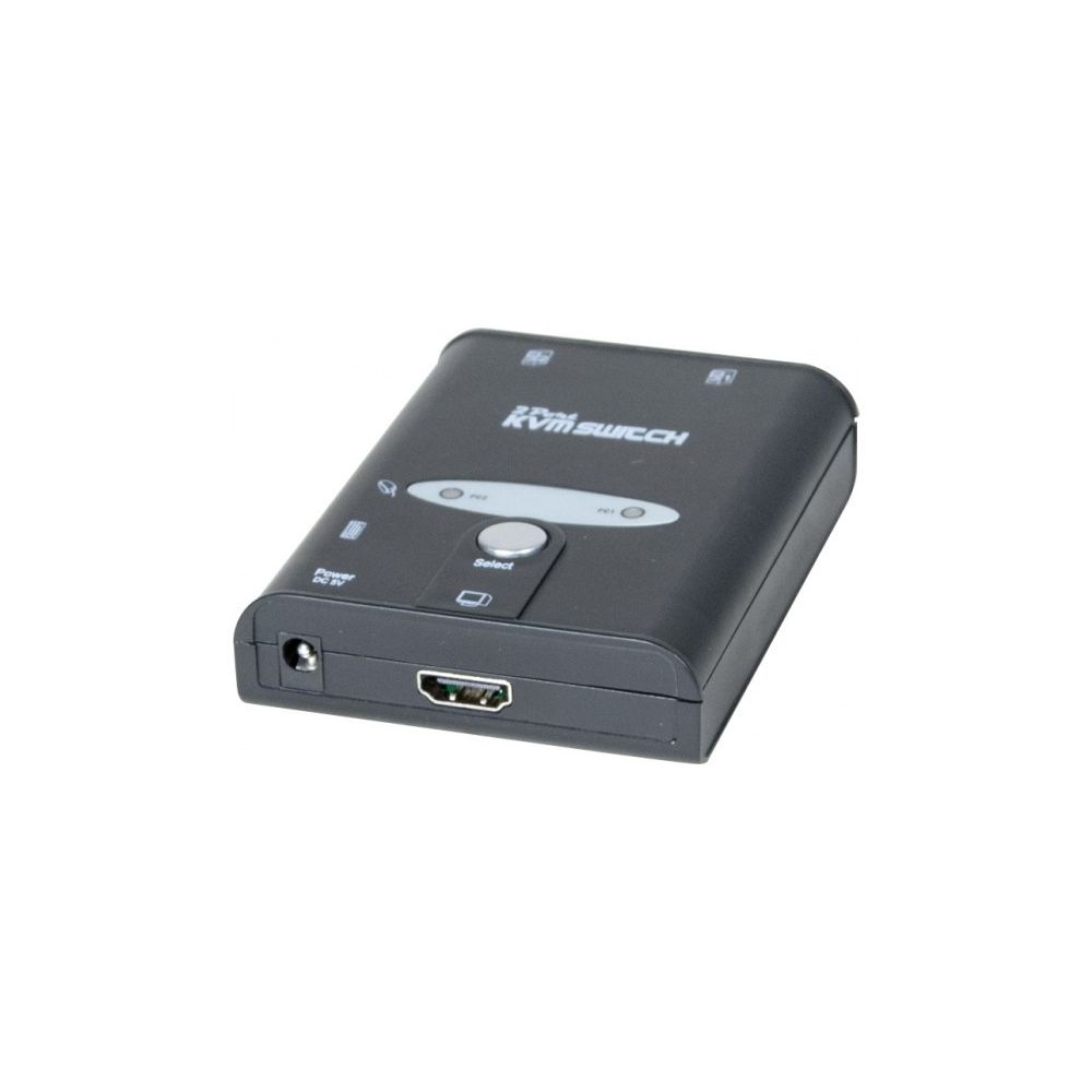Dexlan - Mini switch KVM HDMI 4K /USB/Audio 2 ports avec cables 1,30m - Switch KVM
