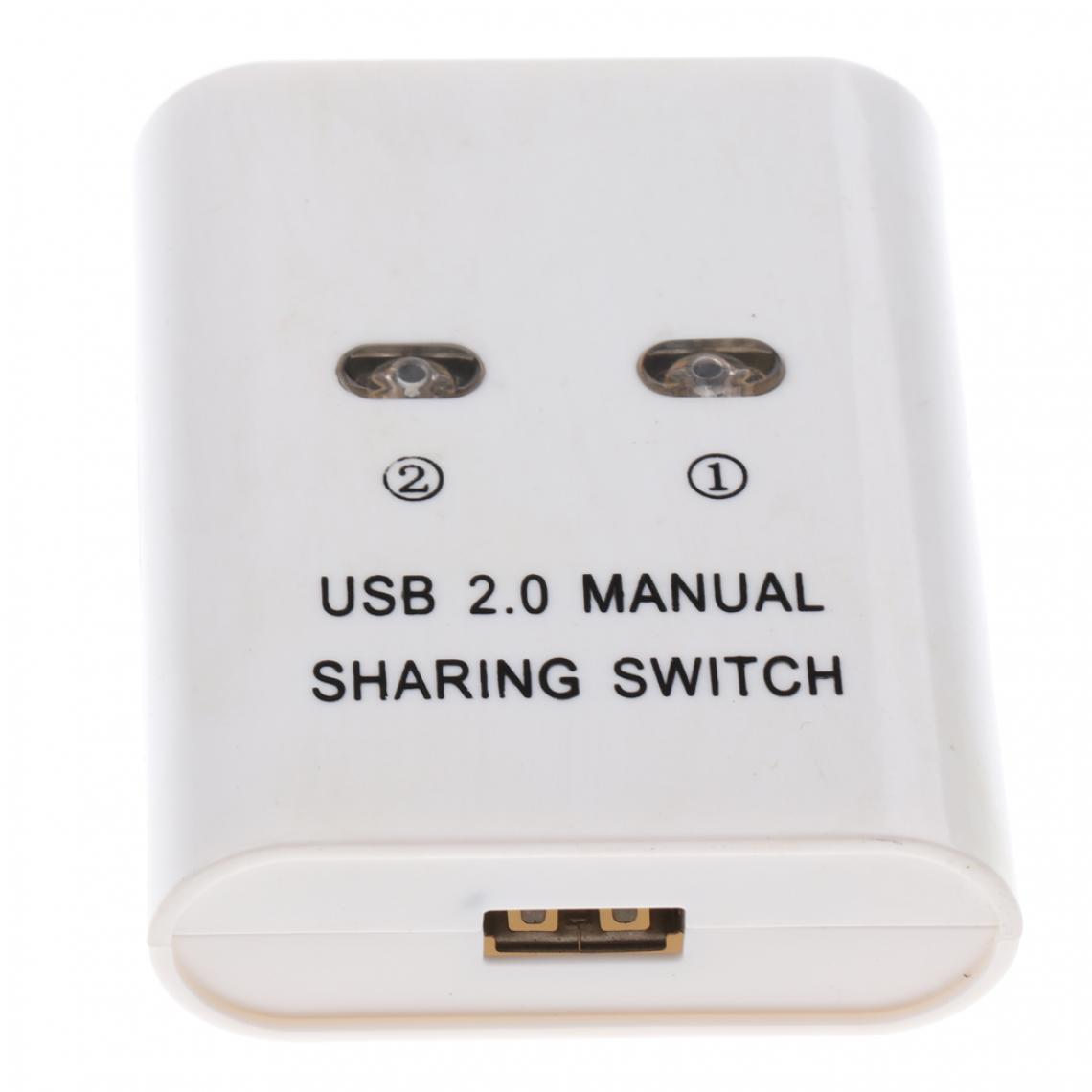 marque generique - usb 2.0 commutateur de partage manuel kvm 2 ports hub pour imprimante scanner pc blanc - Hub
