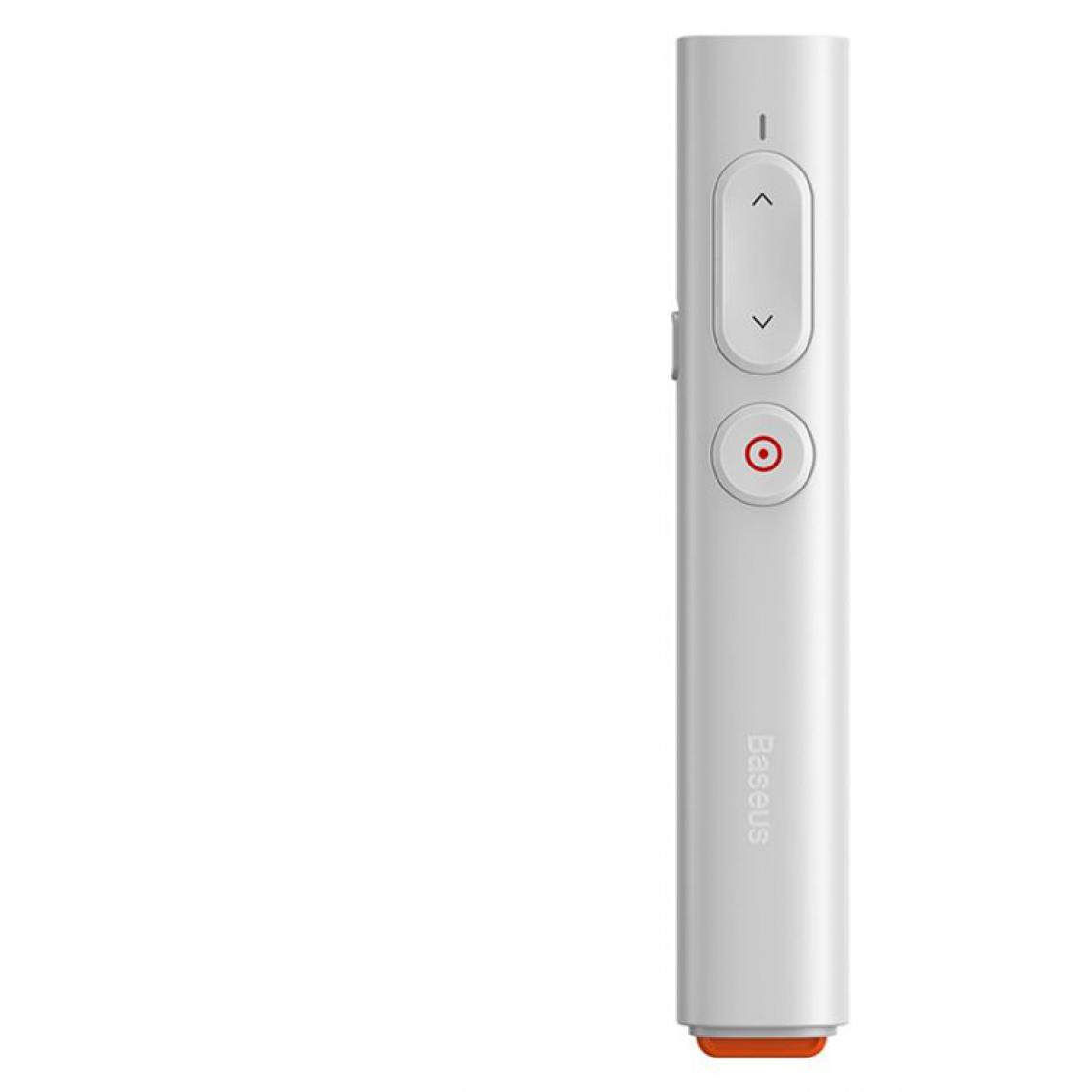 Generic - Souris de présentation Baseaus , Rechargeable USB, Pointeur Laser rouge sans fil 2.4GHz  ,Compatible avec le système Window , Android et  IOS   14* 2.3 * 1.3 cm - Blanc  - Souris