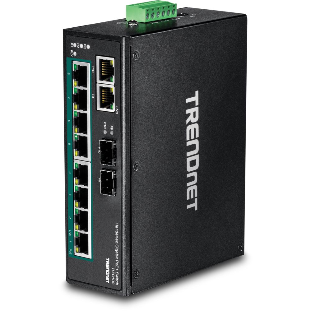 Trendnet - Trendnet TI-PG102 commutateur réseau Non-géré Gigabit Ethernet (10/100/1000) Noir Connexion Ethernet, supportant l'alimentation via ce port (PoE) - Switch