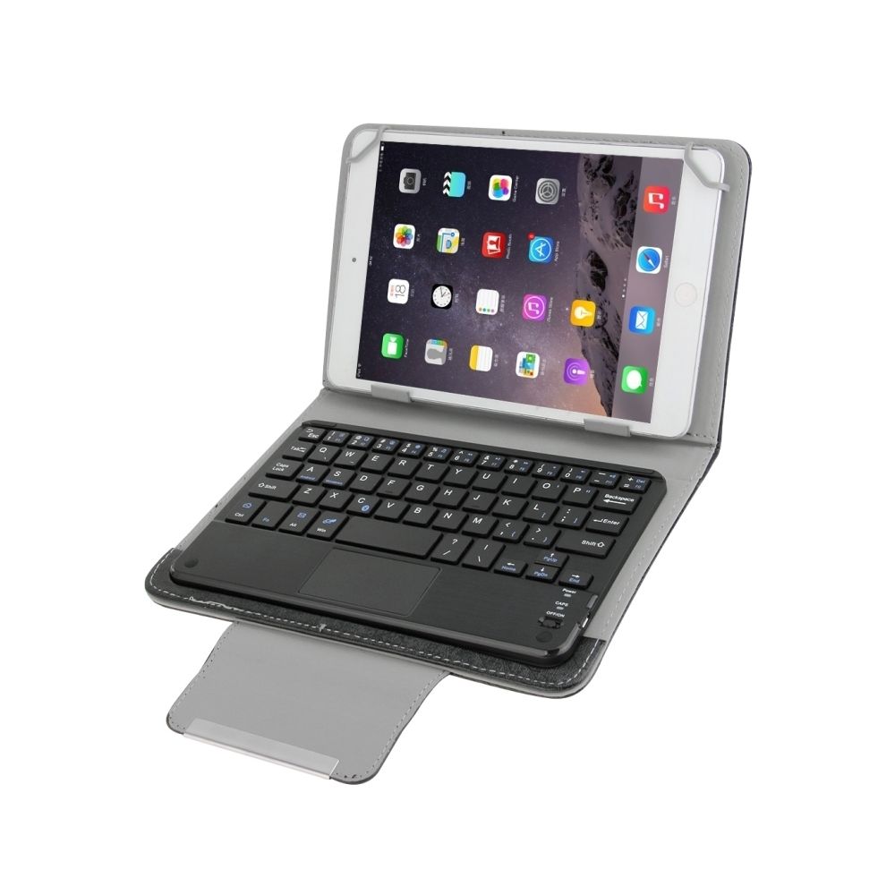 Wewoo - Clavier QWERTY noir pour 7 pouces iSO & Android & Windows Tablette Tactile Housse en cuir universelle magnétique détachable de de Touchpad de Bluetooth avec le support - Clavier