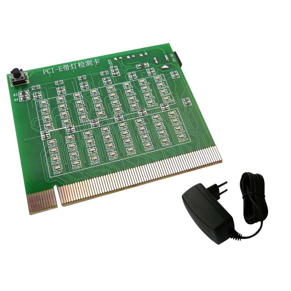 Kalea-Informatique - Testeur à diodes LED pour Port PCIE PCI-Express - avec Alimentation 12V/2A - Switch