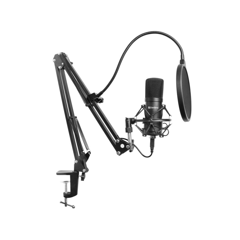 Sandberg - Sandberg Streamer USB Microphone Kit Microphone de studio Noir - Microphone PC
