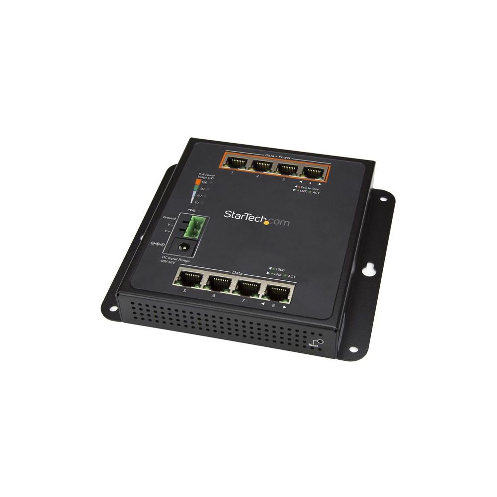 Startech - StarTech.com Switch Gigabit Ethernet géré à 8 ports (4 PoE+) - Fixation murale et accès en façade - Switch