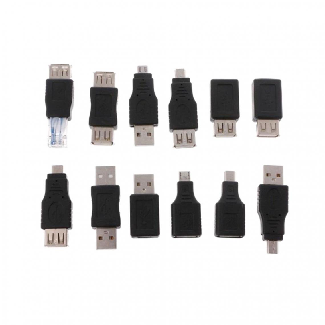 marque generique - 12 PIèces OTG USB 2.0 Adaptateur Micro USB Mini Mâle Vers Femelle - Hub