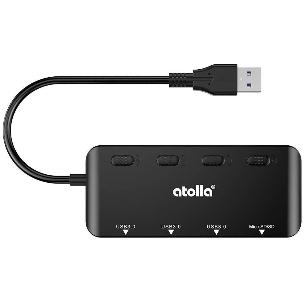 Atolla - Atolla Hub USB 3.0 Multiprise, Multi Port USB Adaptateur avec Lecteur de Carte SD/TF/Micro SD pour Macbook/Notebook et Plusï¼1105ï¼ - Hub