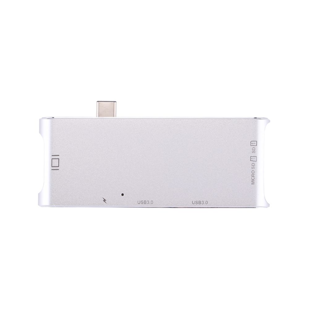 Wewoo - Pour Macbook / Pro / Huawei Matebook USB-C / Type-C à HDMI et RJ45 2 x USB 3.0 SD & Micro SD Carte Adaptateur HUB avec USB-C / Type-C de charge, - Lecteur carte mémoire