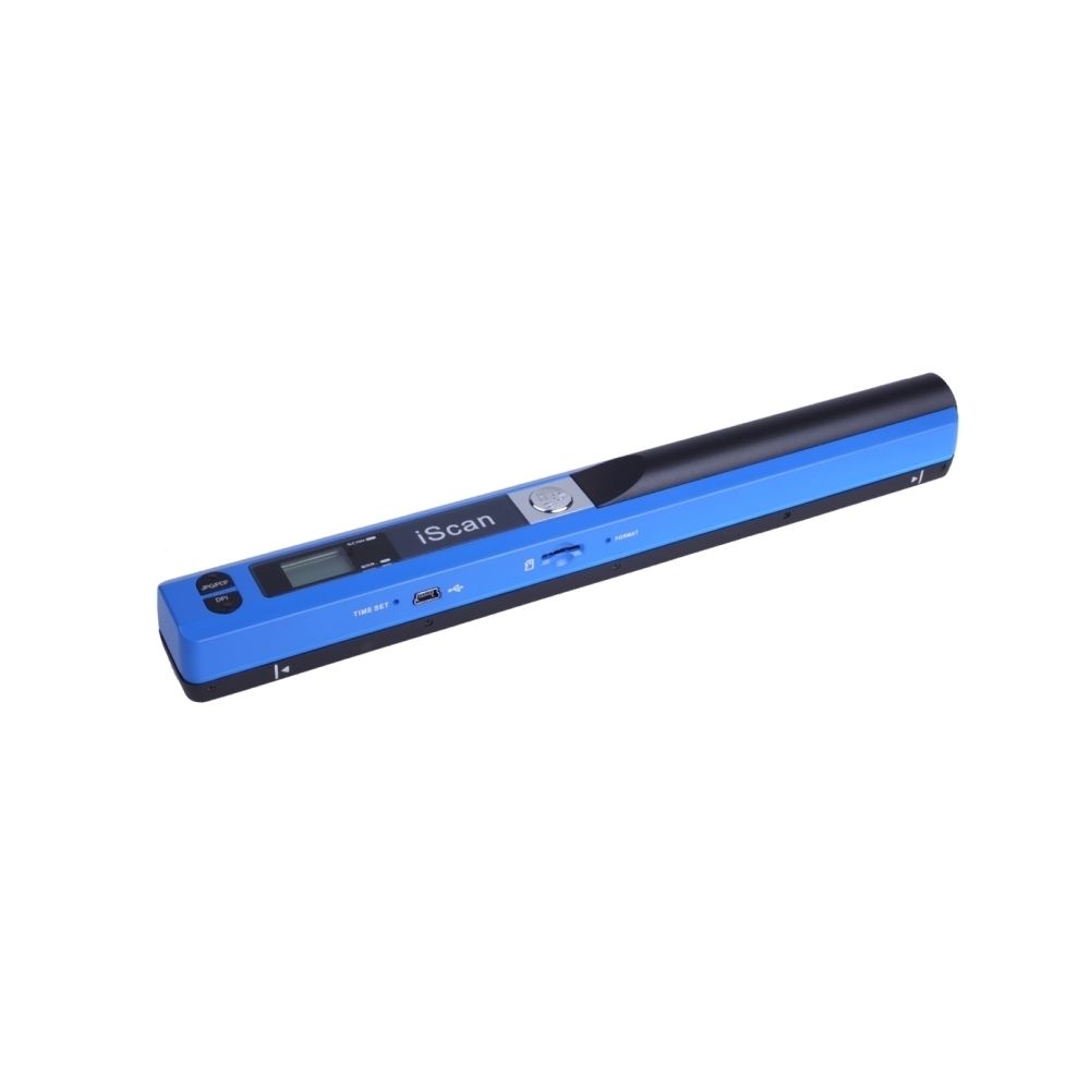 Wewoo - Scanner portable bleu portatif de HandHeld de document mobile d'iScan01 avec l'affichage à LED, capteur d'image de contact d'A4, appui 900DPI / 600DPI / 300DPI / PDF / JPG / TF - Scanner