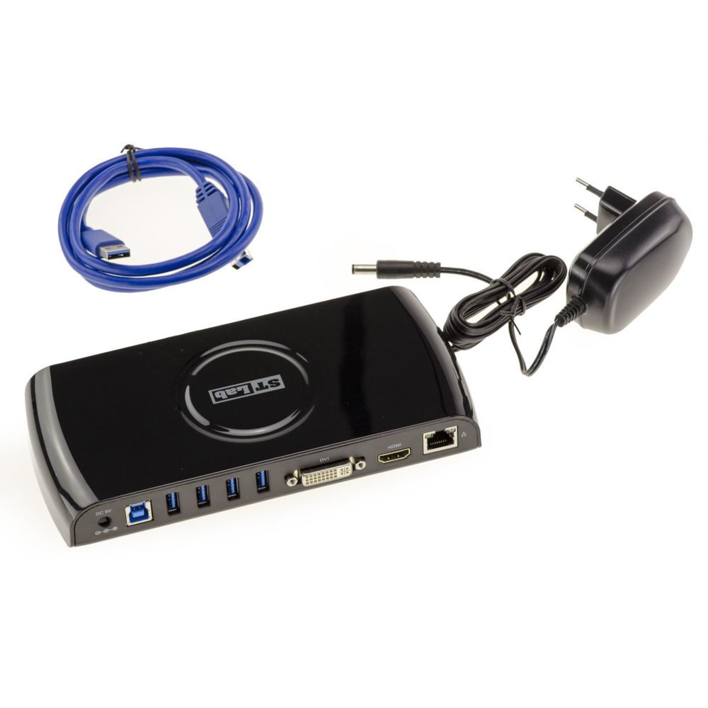 Kalea-Informatique - STATION USB 3.0 vers HUB USB / GIGABIT ETHERNET / DVI / HDMI / AUDIO - Switch