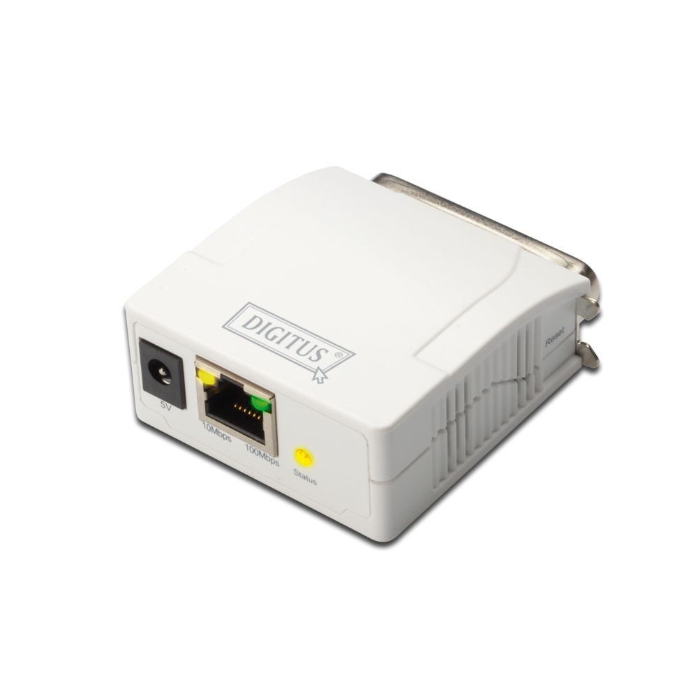 Digitus - Digitus DN-13001-1 serveur d'impression Ethernet LAN Blanc - Serveur d'impression