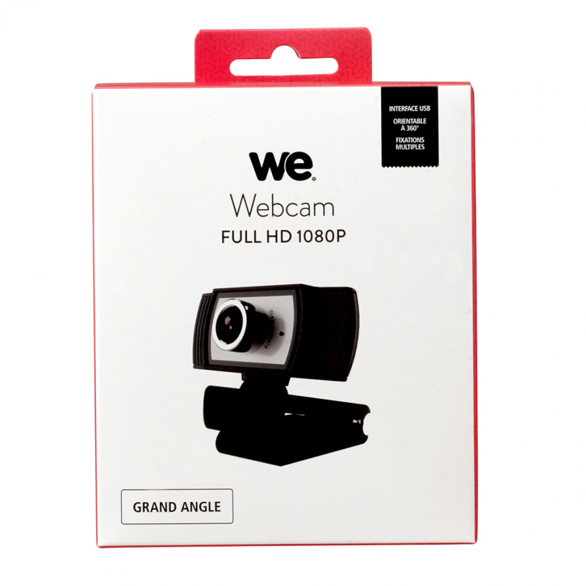 We - webcam WE full HD 1080P micro intégré, angle de vue 90° correction de l'éclairage auto longueur de câble 2m - Webcam