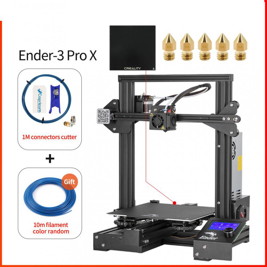 Generic -  imprimante 3D CREALITY 3D Ender-3 Pro  avec à tête d'impression  PLA,  ABS , TP  et  1 m connecter cutter  44 * 44 *  46.5  cm - Noir  - Imprimante 3D