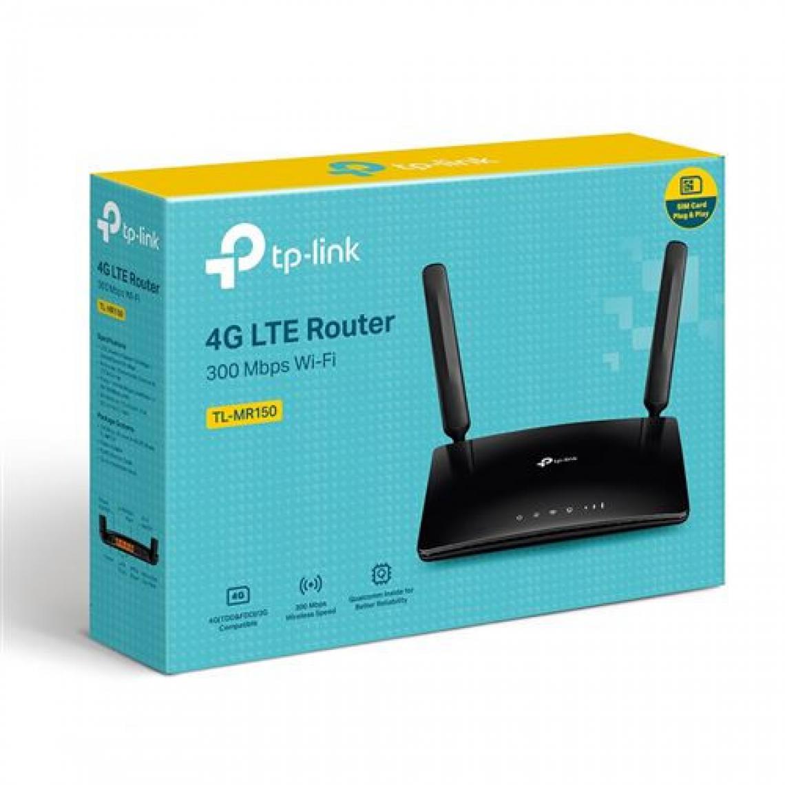 TP-LINK - Routeur 4G LTE Wifi N 300 Mo s TP Link TL MR150 Noir - Modem / Routeur / Points d'accès