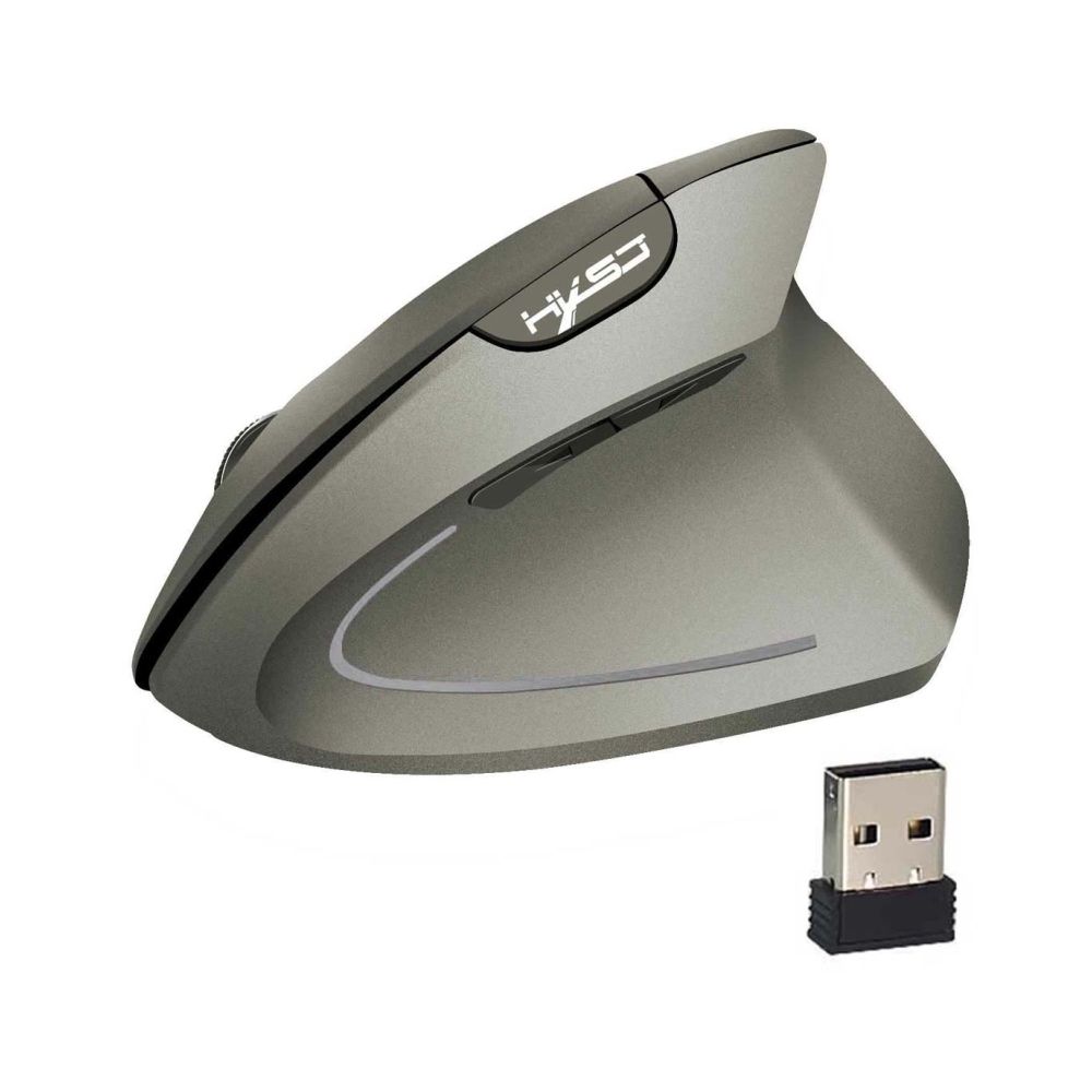 Wewoo - Souris sans fil boutons 2400 DPI 2.4G ergonomique verticale avec récepteur USB (Gris) - Souris