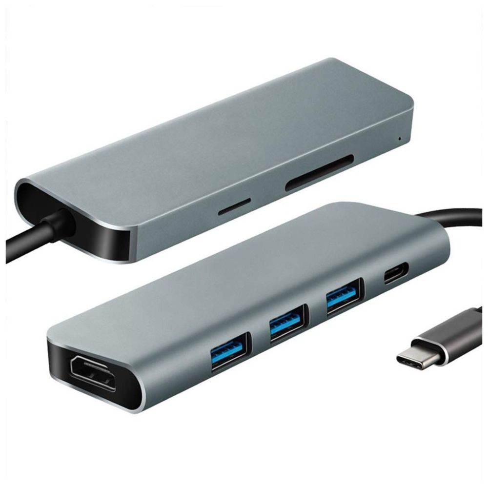Alpexe - Alpexe Hub USB C, 7 en 1 Adaptateur USB C Port HDMI 4K, 3 Ports USB 3.0, Lecteur de Cartes SD/TF, Compatible avec MacBook Pro 20 - Hub