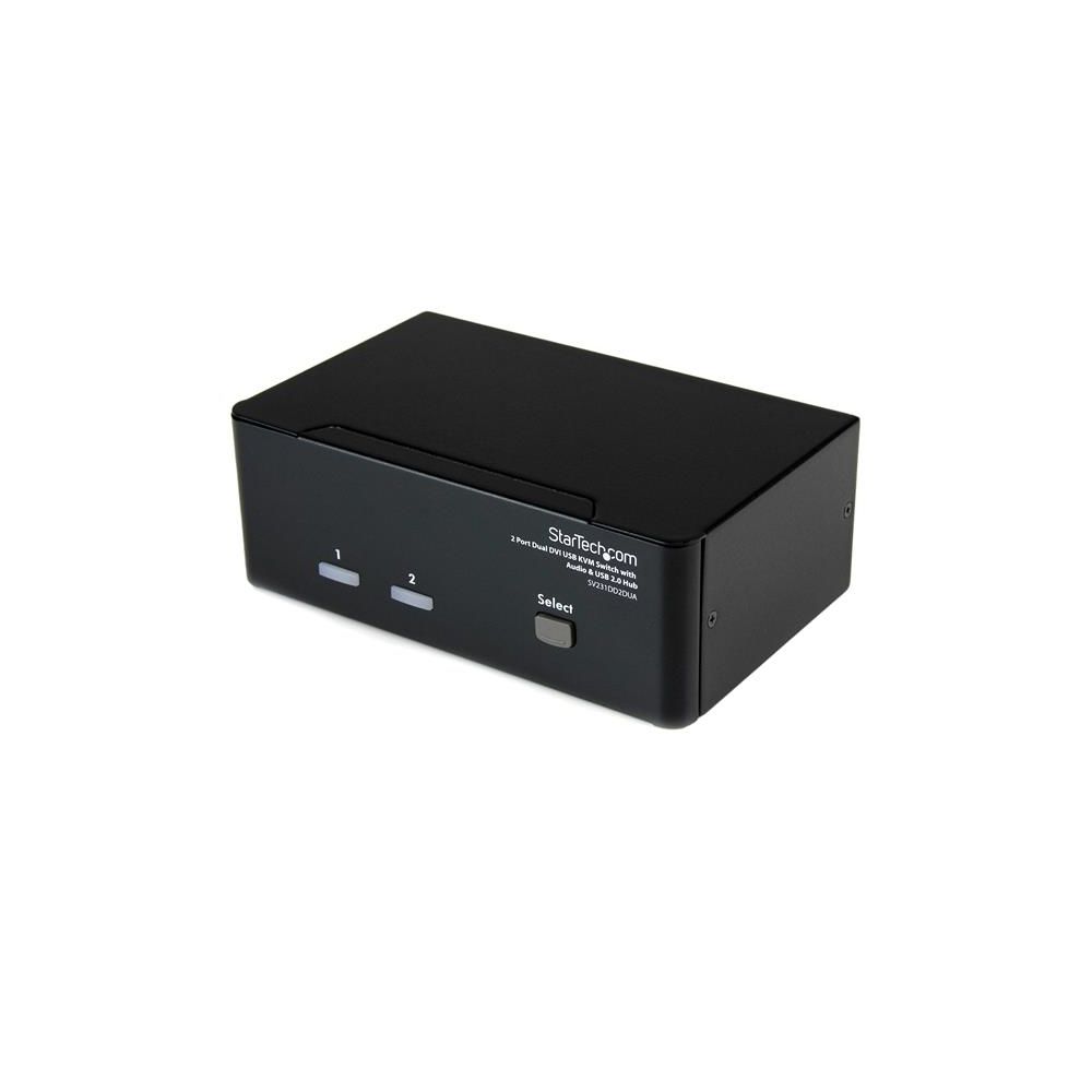 Startech - StarTech.com Commutateur KVM USB et double DVI à 2 ports avec audio et hub USB 2.0 - Switch