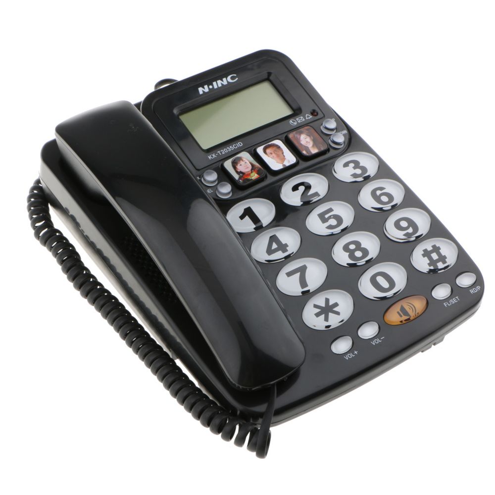 marque generique - Téléphone filaire Haut-parleur Identification de l'appelant Affichage multi-fonction Téléphone Noir - Modem / Routeur / Points d'accès