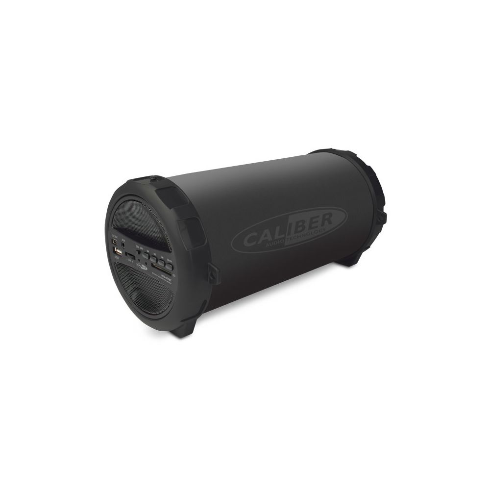 Caliber Audio Technology - Haut-parleur noir tube Bluetooth portatif avec batterie intégrée-radio FM - Enceinte PC