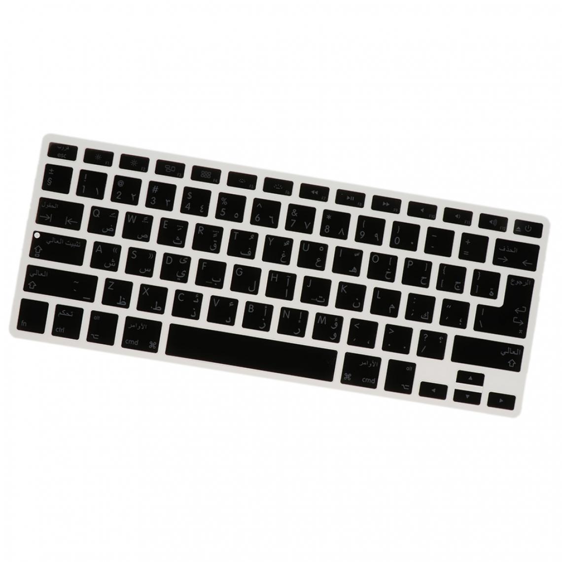 marque generique - Protecteur de Peau de Clavier de Langue Arabe en Silicone Keyboard Cover Pour MacBook Black - Accessoires Clavier Ordinateur
