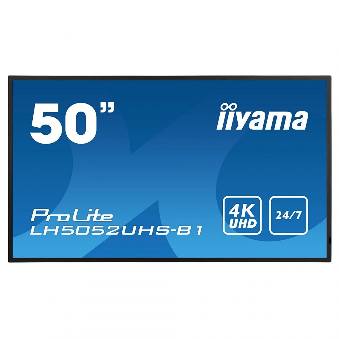 Iiyama - IIYAMA LFD 50" dalle VA 24/7 3840x2160 DVI VGA 3xHDMI 2xHaut-parleurs DisplayPort 2xUSB 500cd/m² Paysage/port 8ms MediaPlayer VESA 400x400 LH5052UHS-B1 - Moniteur PC
