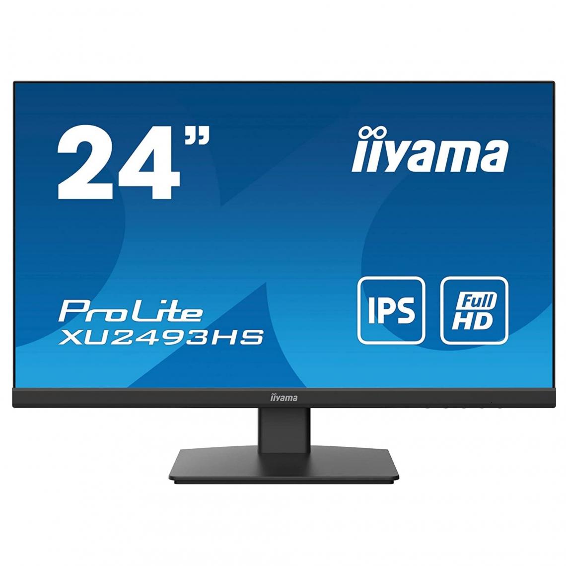 Iiyama - Ecran IIYAMA 24'' Noir dalle IPS LED 16:9 1920x1080 4ms 250 cd/m² VGA HDMI Displayport 2xHP 3 côtés sans bordure Lumière bleue XU2493HS-B4 - Moniteur PC