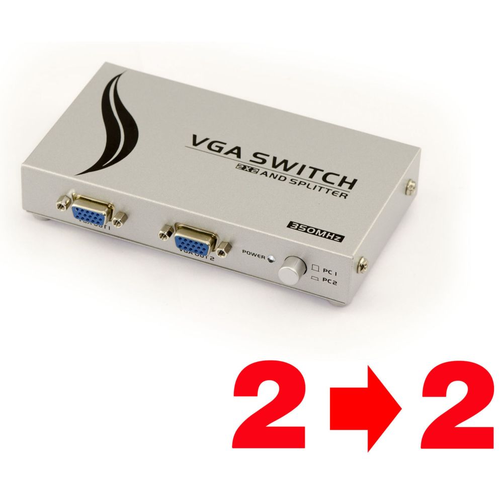 Kalea-Informatique - MATRIX VGA 2 VERS 2 PORTS // BANDE PASSANTE LARGE 350MHz // - SWITCH et SPLITTER en même temps - Switch