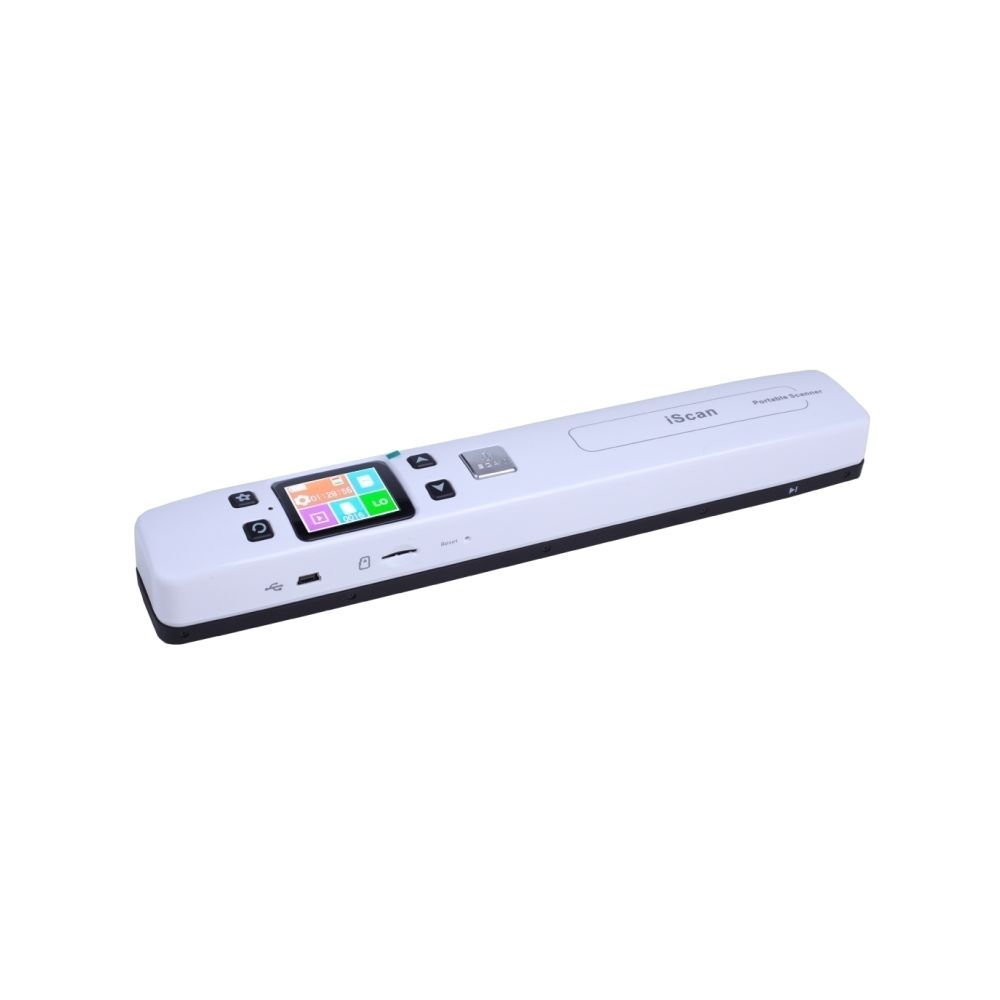 Wewoo - Scanner portable blanc tenu dans la main portatif de document mobile de double rouleau de iScan02 avec l'affichage à LED, appui 1050DPI / 600DPI / 300DPI / PDF / JPG / TF - Scanner