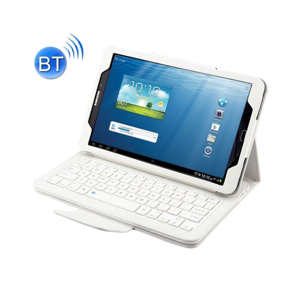 Wewoo - Clavier QWERTY blanc pour Samsung Galaxy Tab A 7.0 2016 T280 / T285 Séparable Litchi Texture Étui En Cuir Flip Horizontal + Bluetooth avec Support 2 en 1 - Clavier
